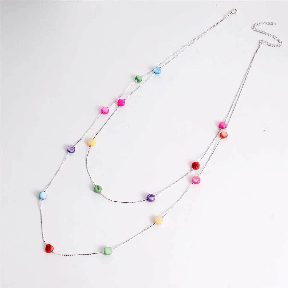 Multicolor Quartz & Silver-Plated Layered Necklace