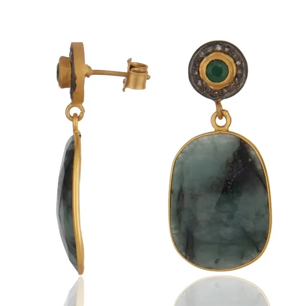 Mystical Stone Vintage Gold Earrings - SOLD OUT