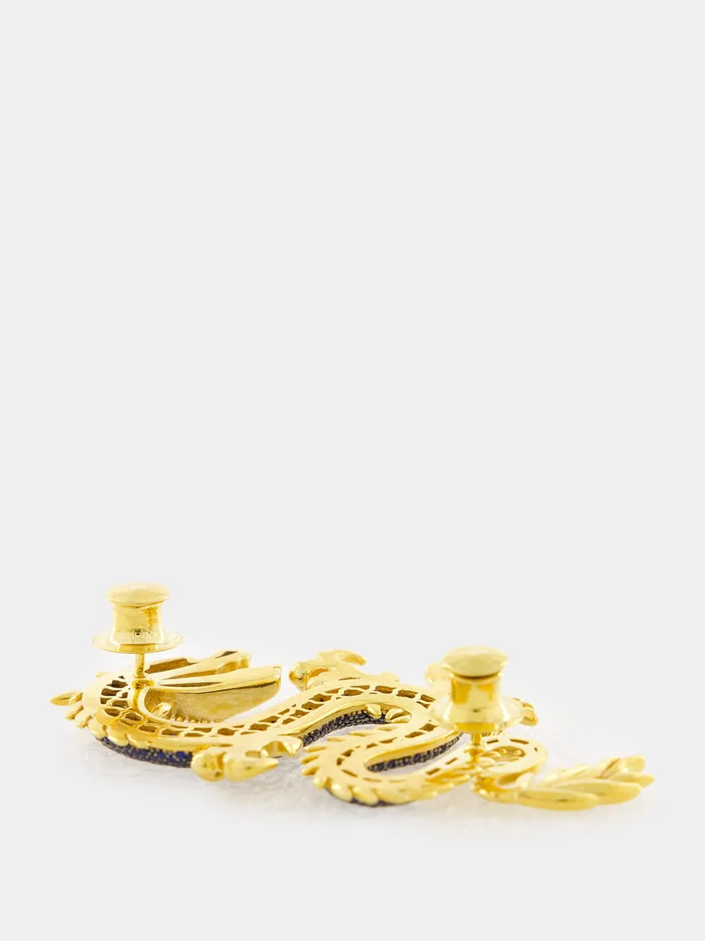 Navy Dragon Brooch