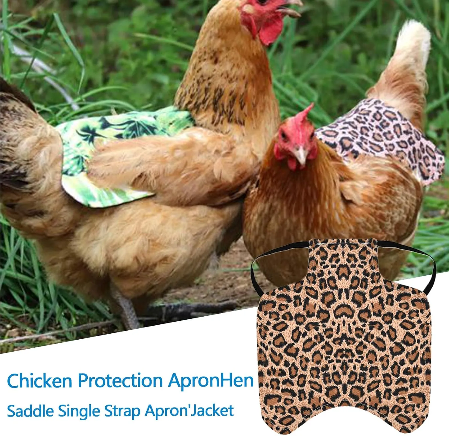 NEW 5 PCS Chicken Saddle Hen Apron with 20 PCS Chicken Leg Rings, Standard Hen Saddles with Wing Protectors, Hen Apron with Jacket Straps Poultry Protector Apron Suit for Small, Medium and Large Hens
