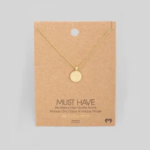 Night Sky Coin Pendant Necklace - Gold