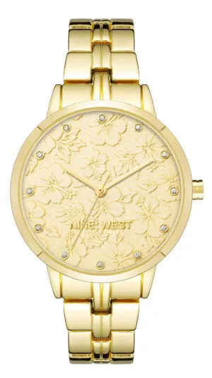 Nine West Gold Dial Analog Watch For -  Ladies NW-2646CHGB