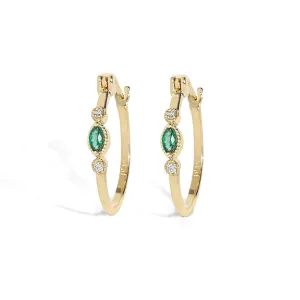 Nokes Emerald Hoops