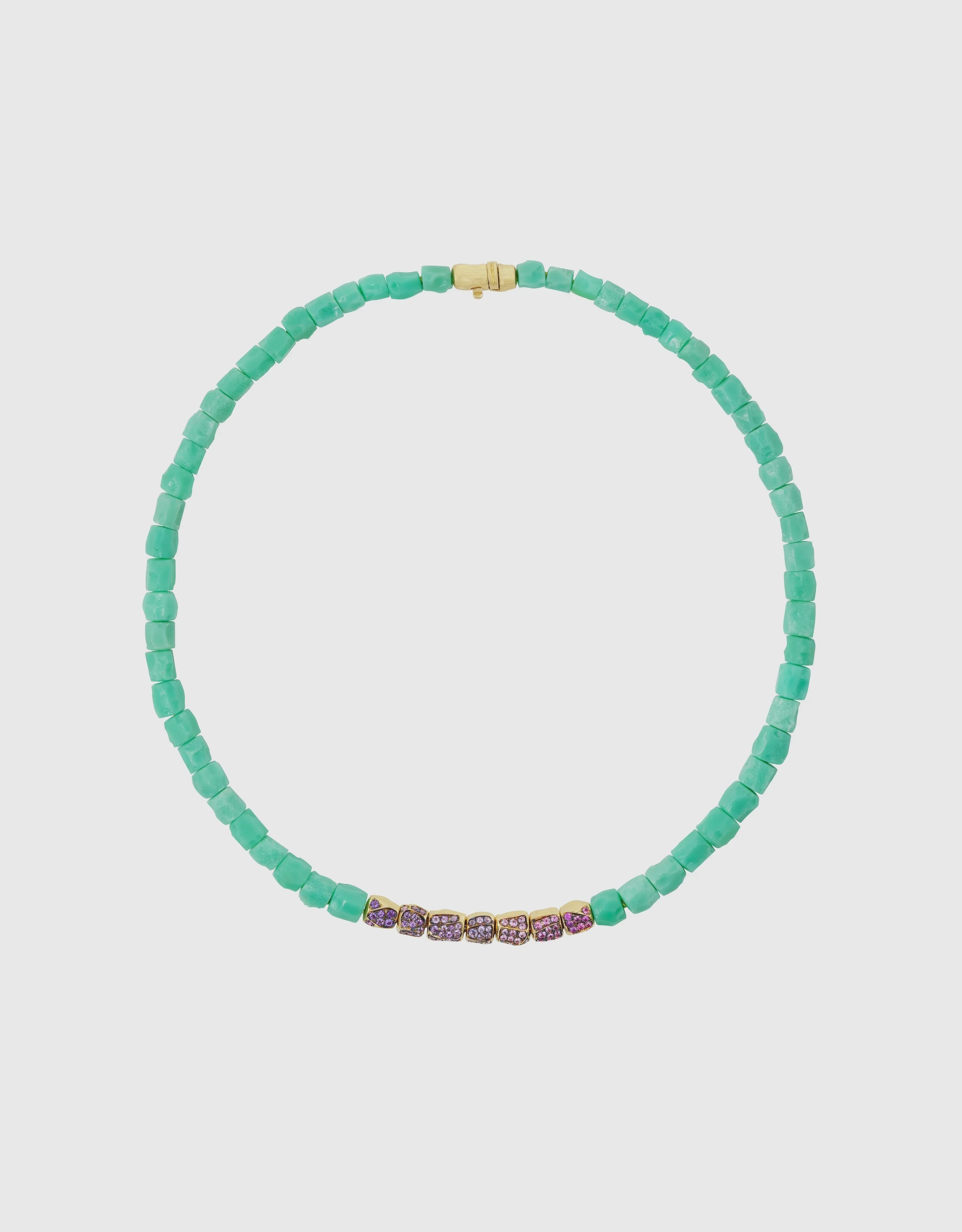 Nugget Necklace with Sapphire, Amethyst and Turquoise