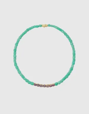 Nugget Necklace with Sapphire, Amethyst and Turquoise