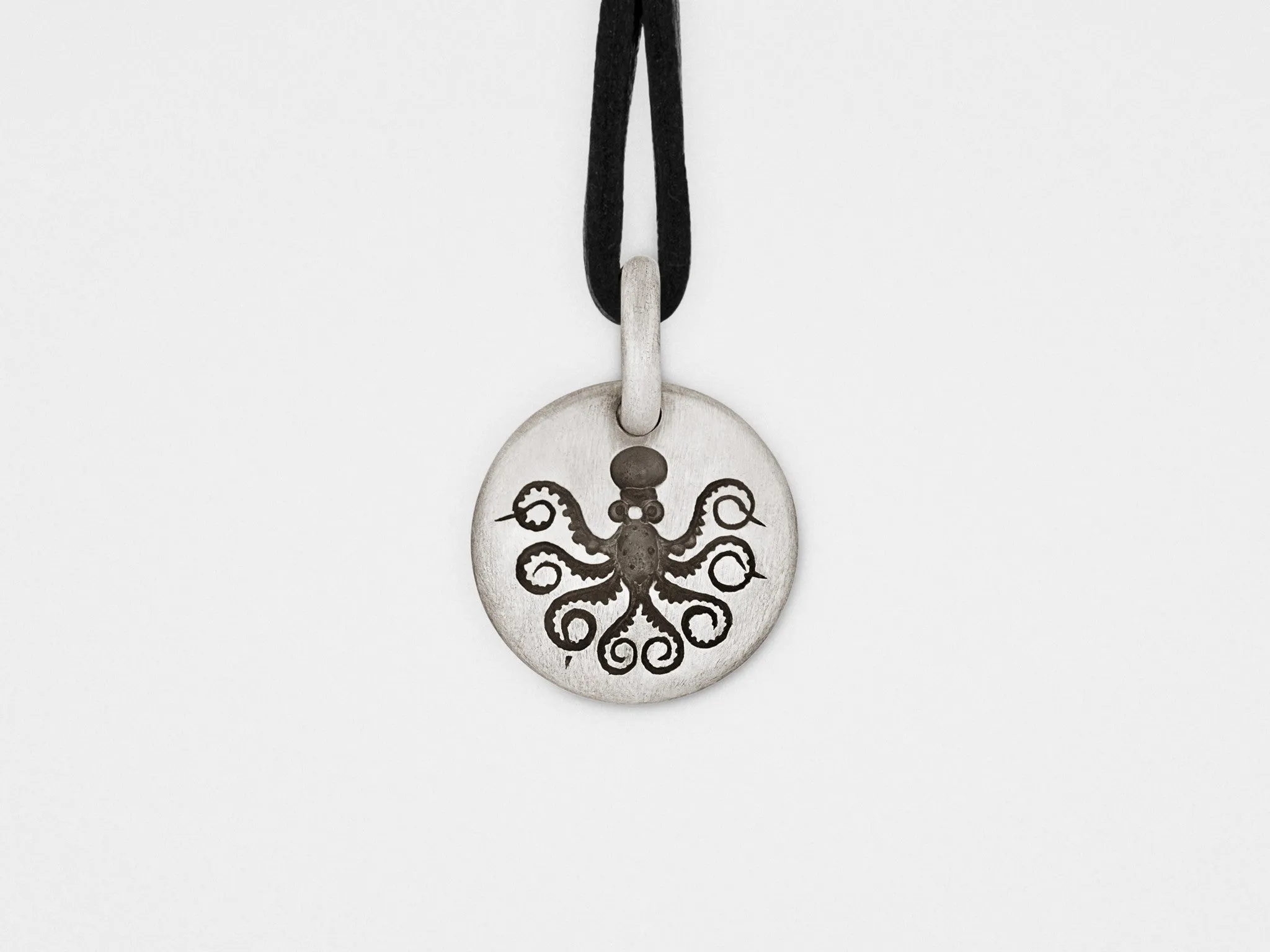 Octopus Charm Pendant in Sterling Silver