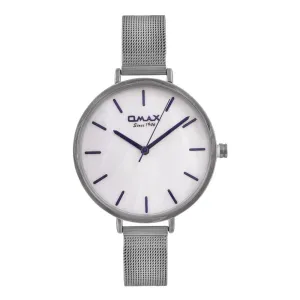 Omax Women's Chrome Round Dial With Bracelet Analog Watch, SH01P36B