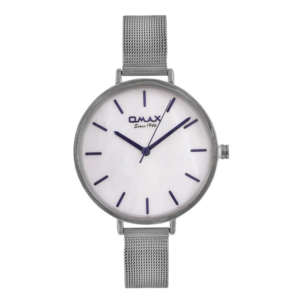 Omax Women's Chrome Round Dial With Bracelet Analog Watch, SH01P36B