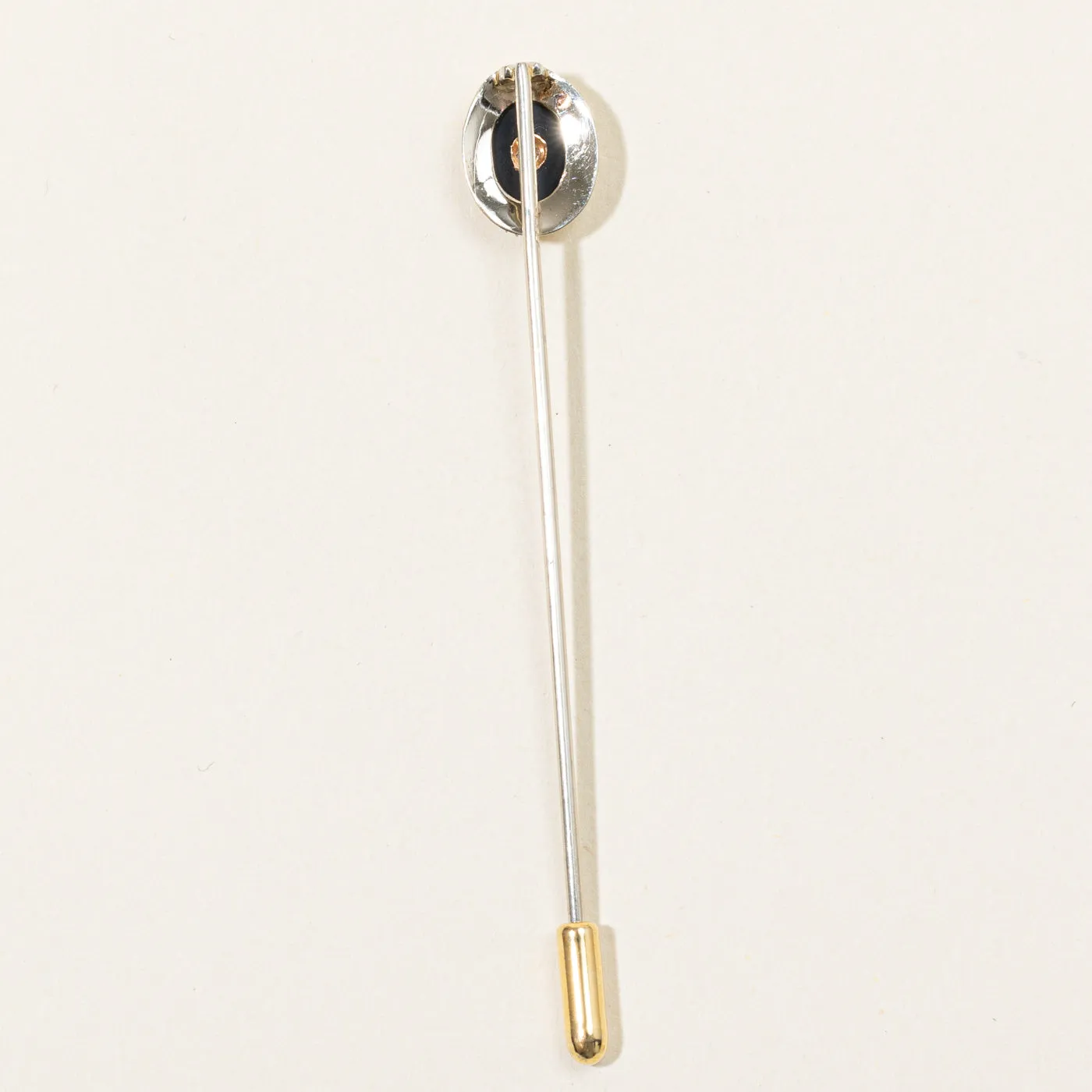 Onyx & Diamond Pin | 0.75ct, 0.015ct |