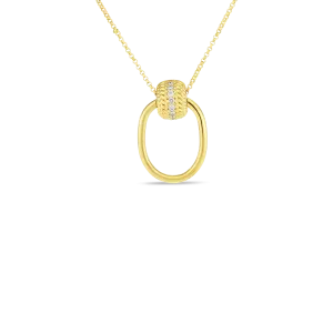 Opera 18K Yellow Gold Diamond Accent Doorknocker Necklace