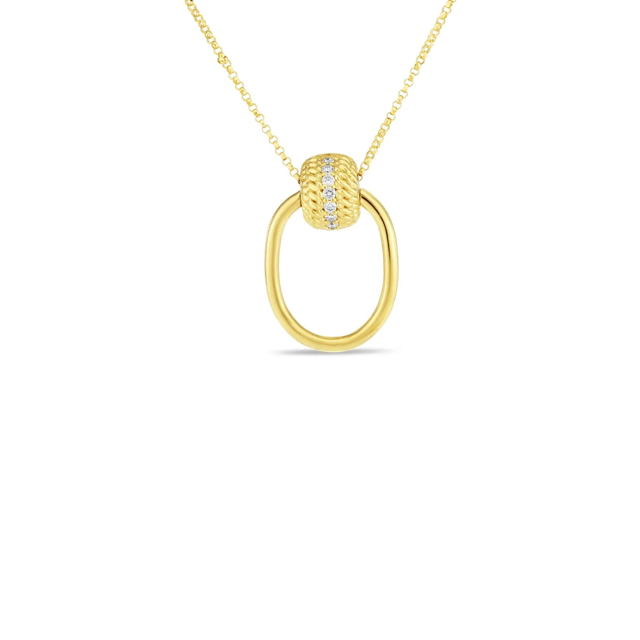 Opera 18K Yellow Gold Diamond Accent Doorknocker Necklace