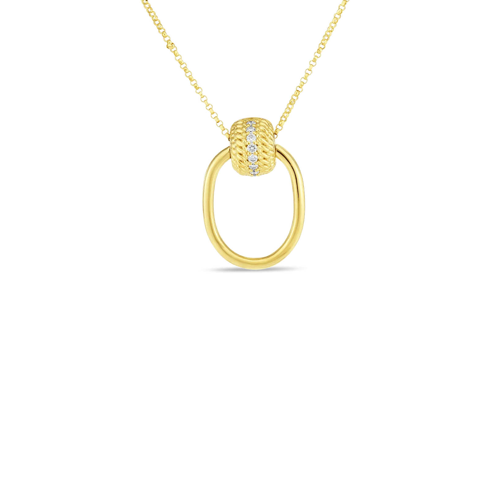 Opera 18K Yellow Gold Diamond Accent Doorknocker Necklace