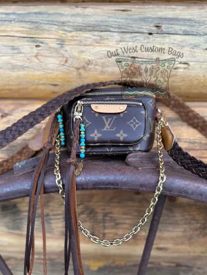 Out West Turquoise and Braided Leather Zipper Pulls/Bag Charms