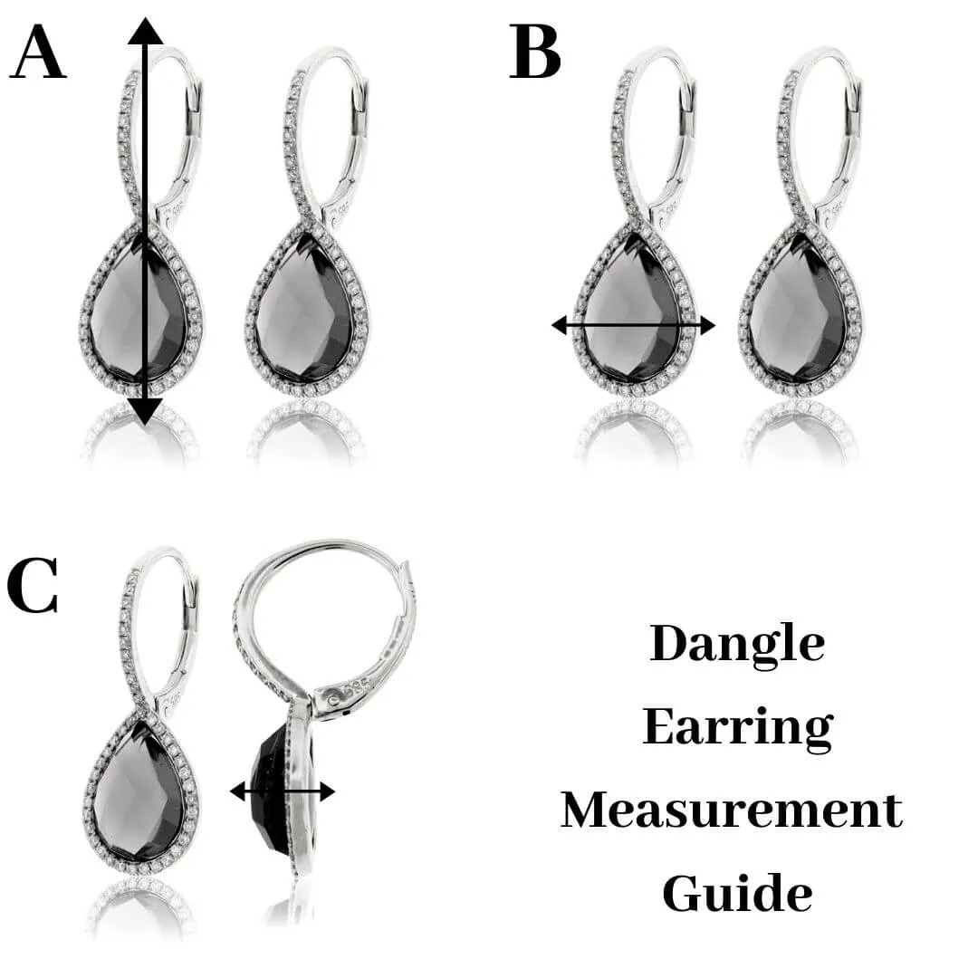 Oval Emerald & Diamond Filigree Style Dangle Earrings