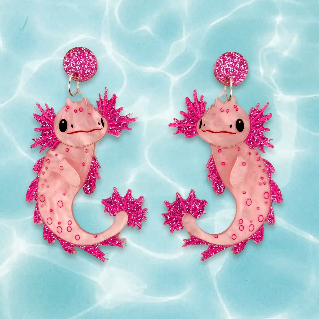 Pancake Axolotl  - earrings