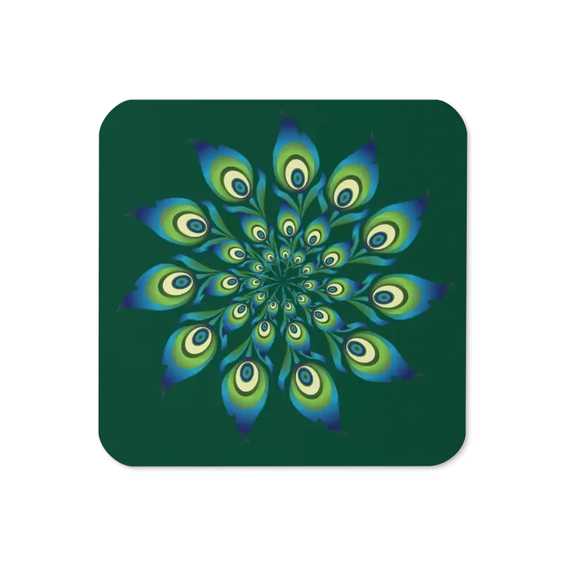 Peacock Feather Coaster for Heat Resistant Dining Decor