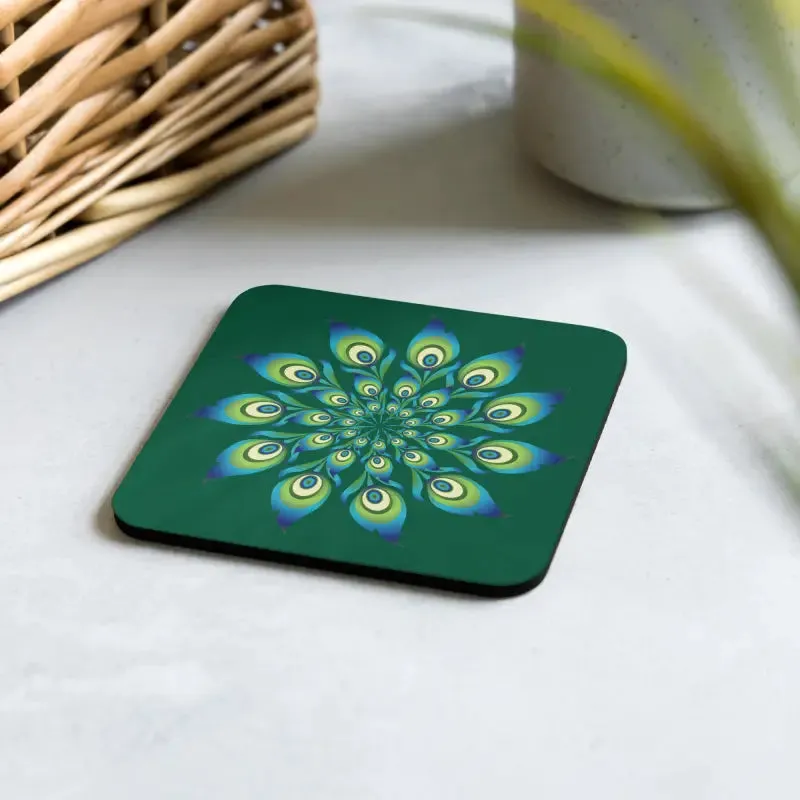 Peacock Feather Coaster for Heat Resistant Dining Decor