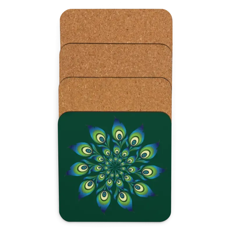Peacock Feather Coaster for Heat Resistant Dining Decor