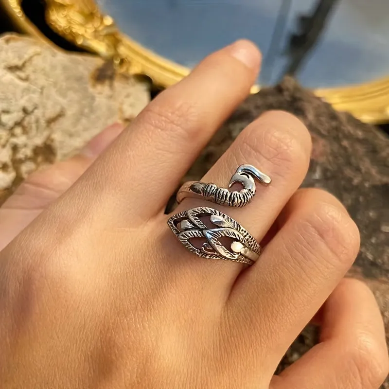 Peacock Feather Ring for Men