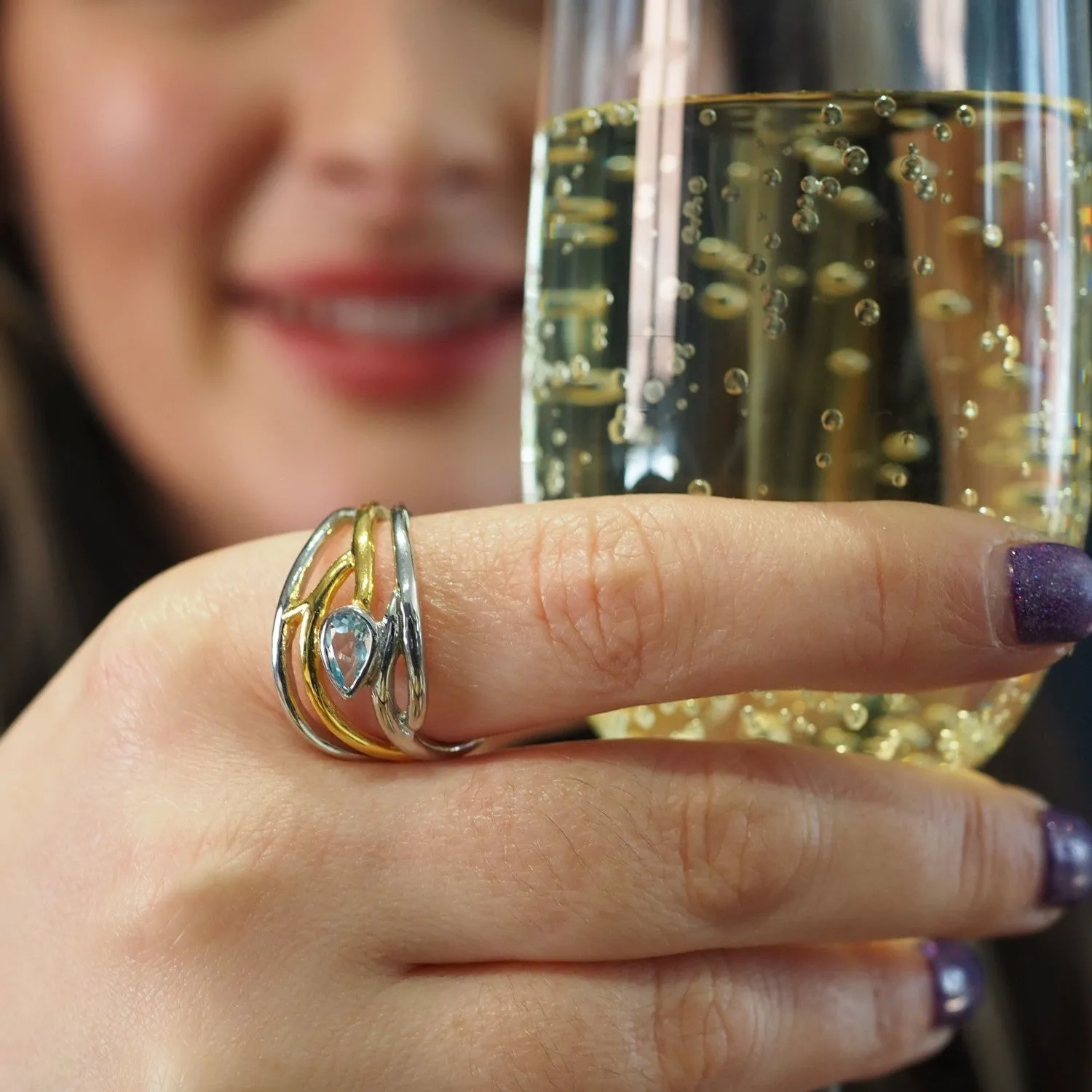 Peacock Ring in various gemstones
