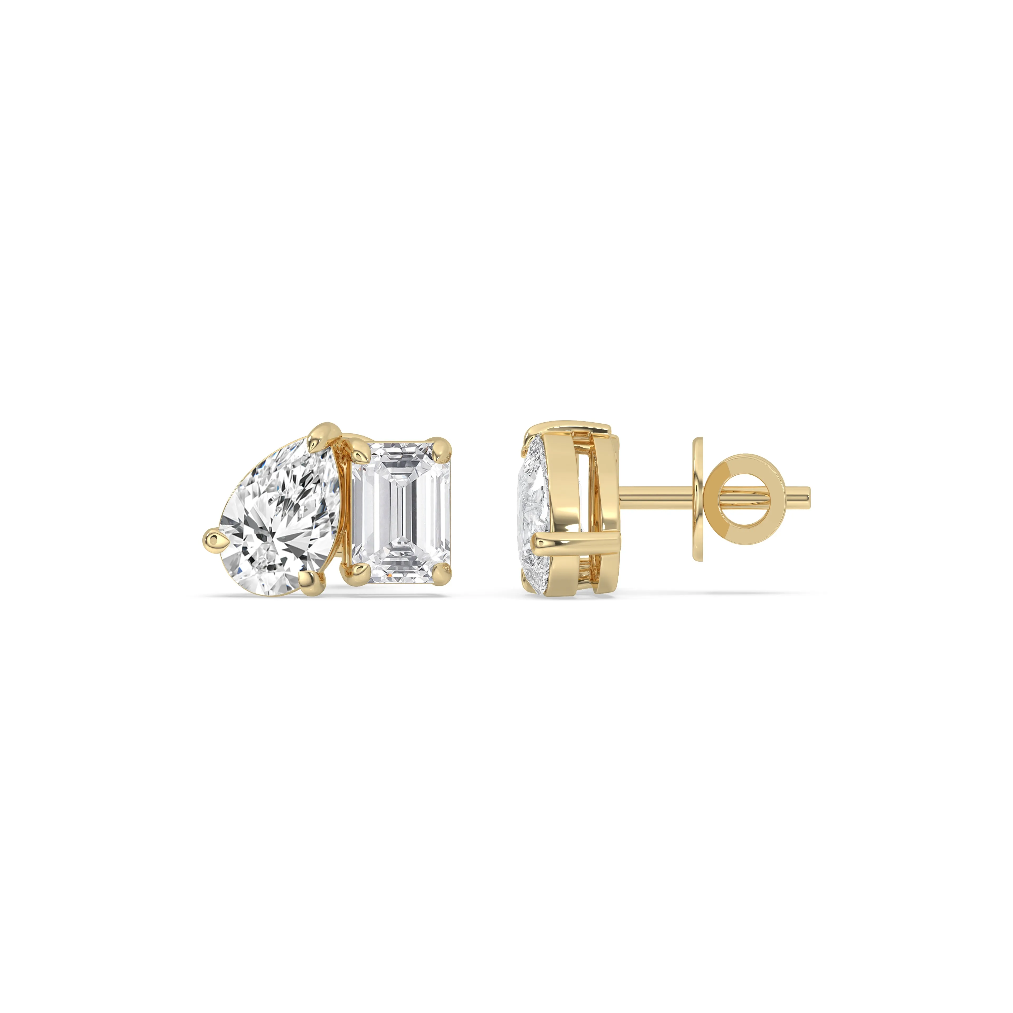 Pear & Emerald Stud Earrings