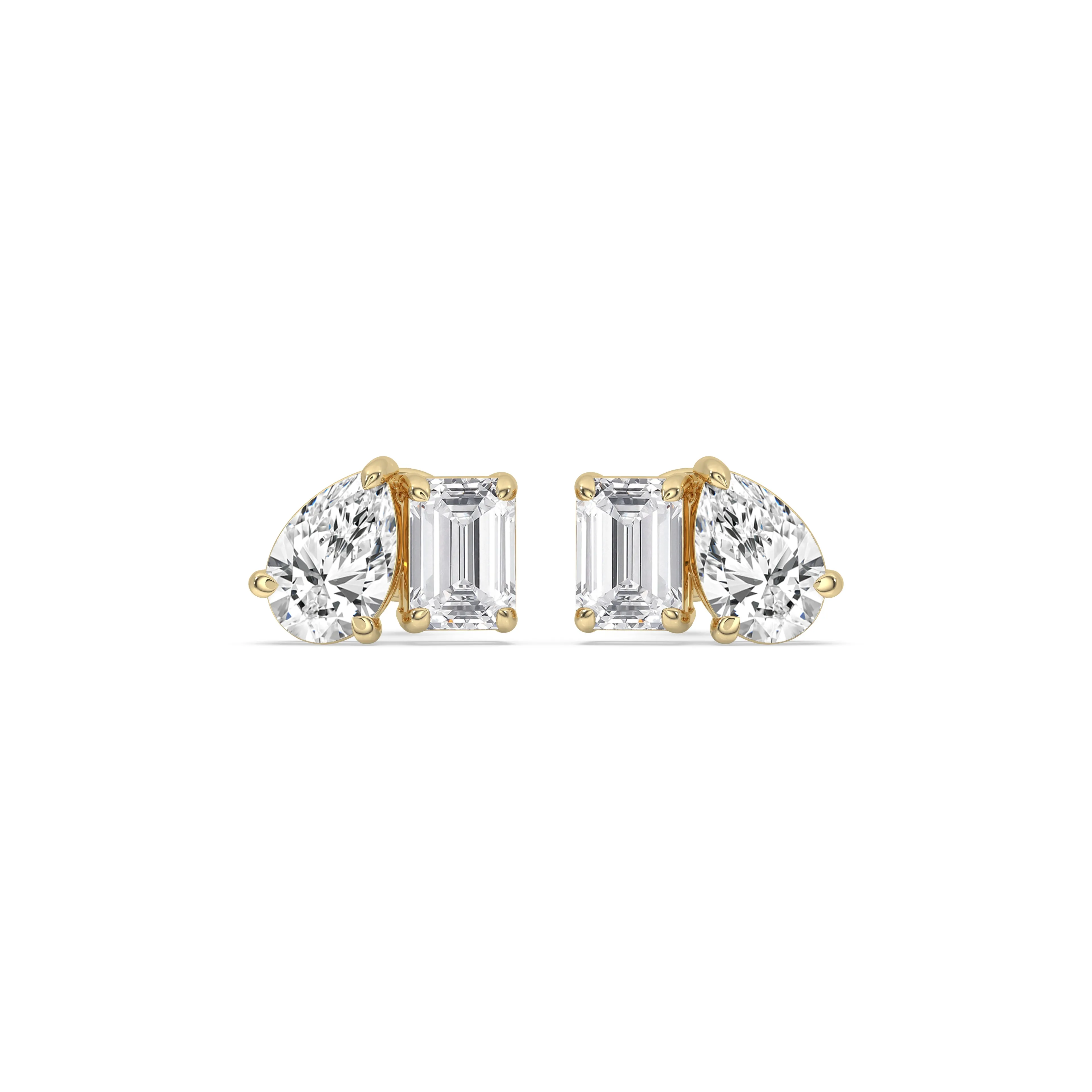 Pear & Emerald Stud Earrings
