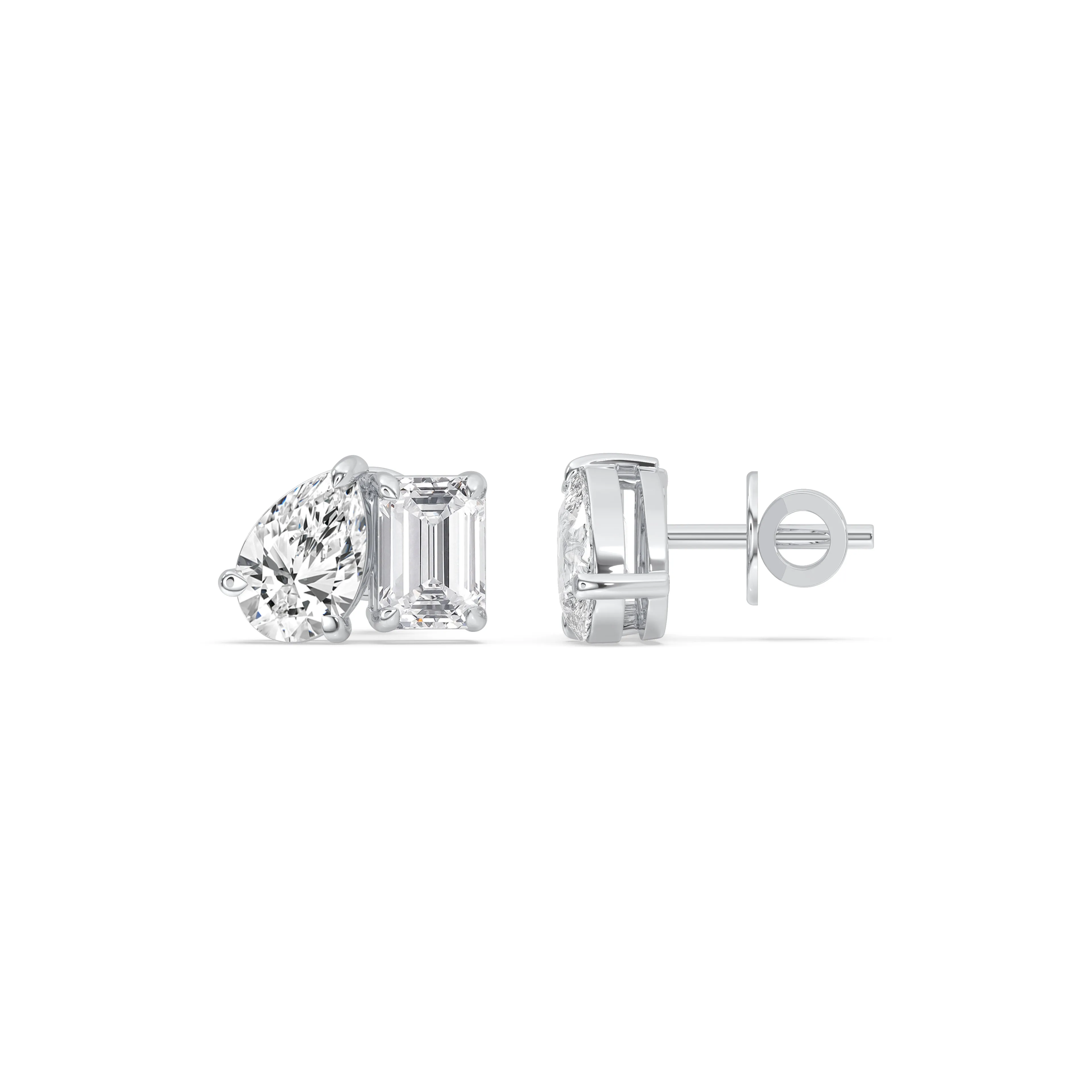 Pear & Emerald Stud Earrings