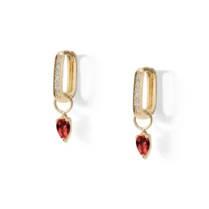 Pear-Shaped Ruby Earring Charms- CHARMS ONLY