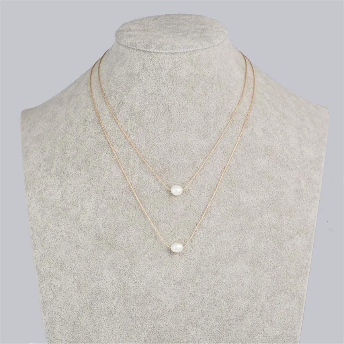 Pearl & 18K Gold-Plated Layered Pendant Necklace
