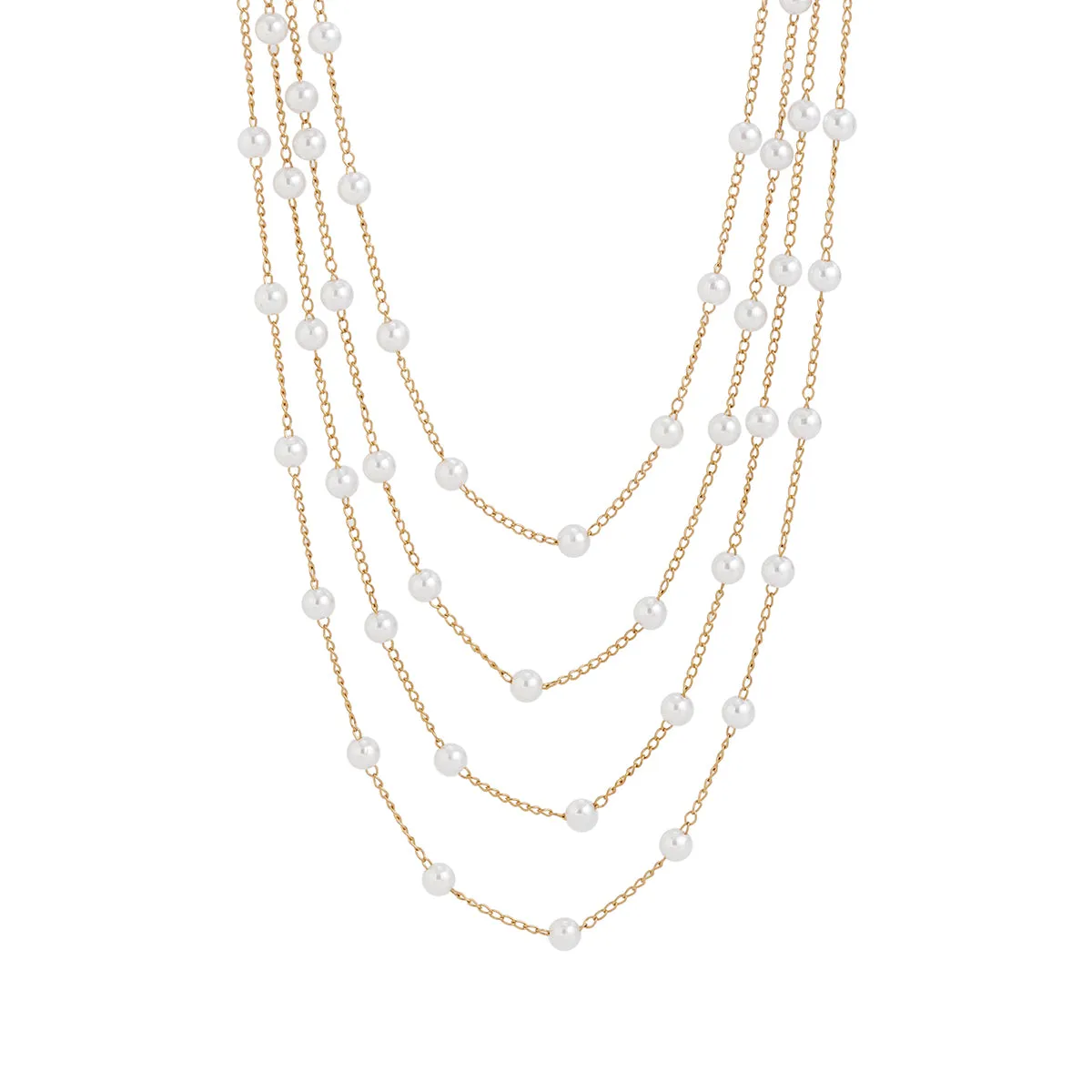 Pearl & 18K Gold-Plated Layered Statement Necklace