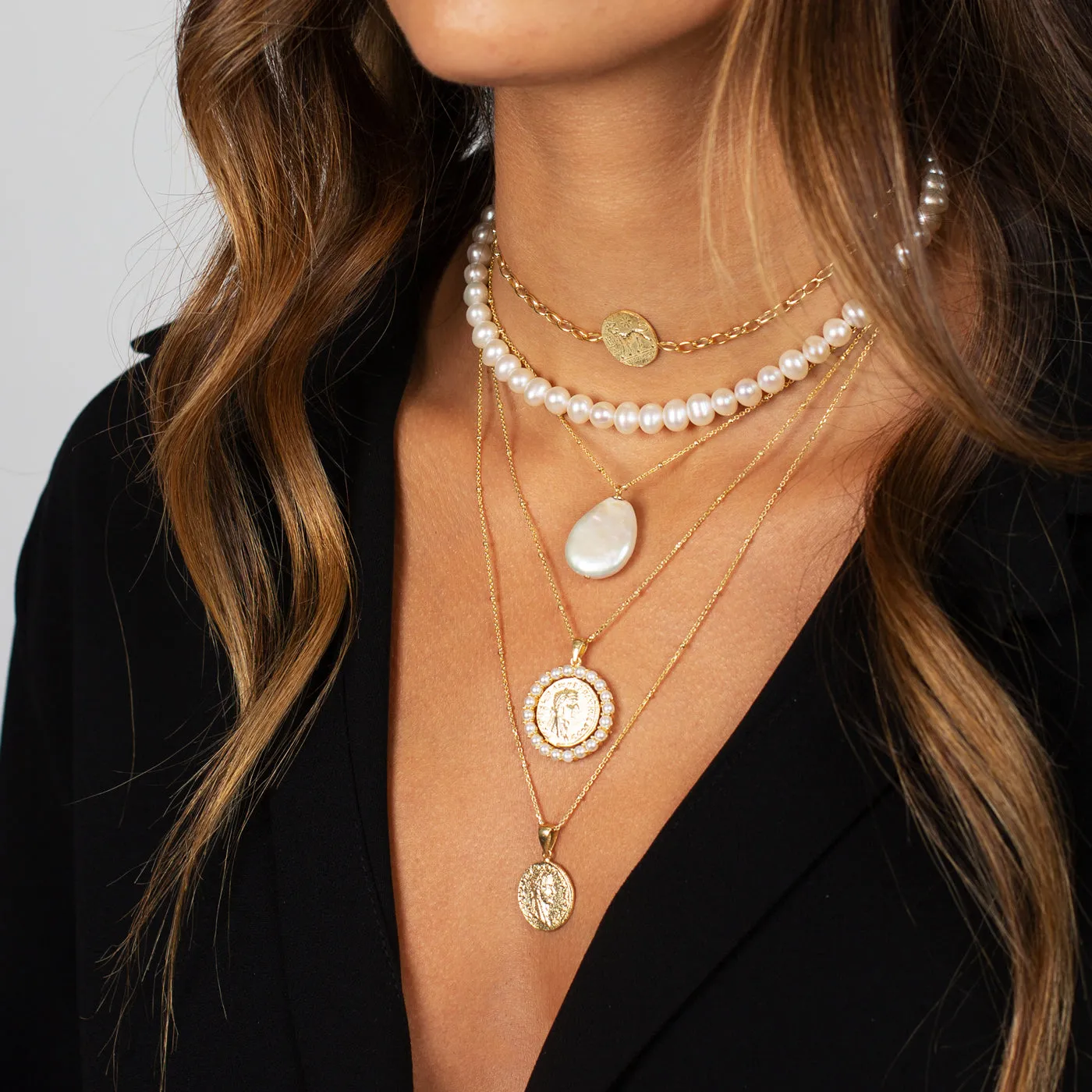 Pearl Coin Necklace