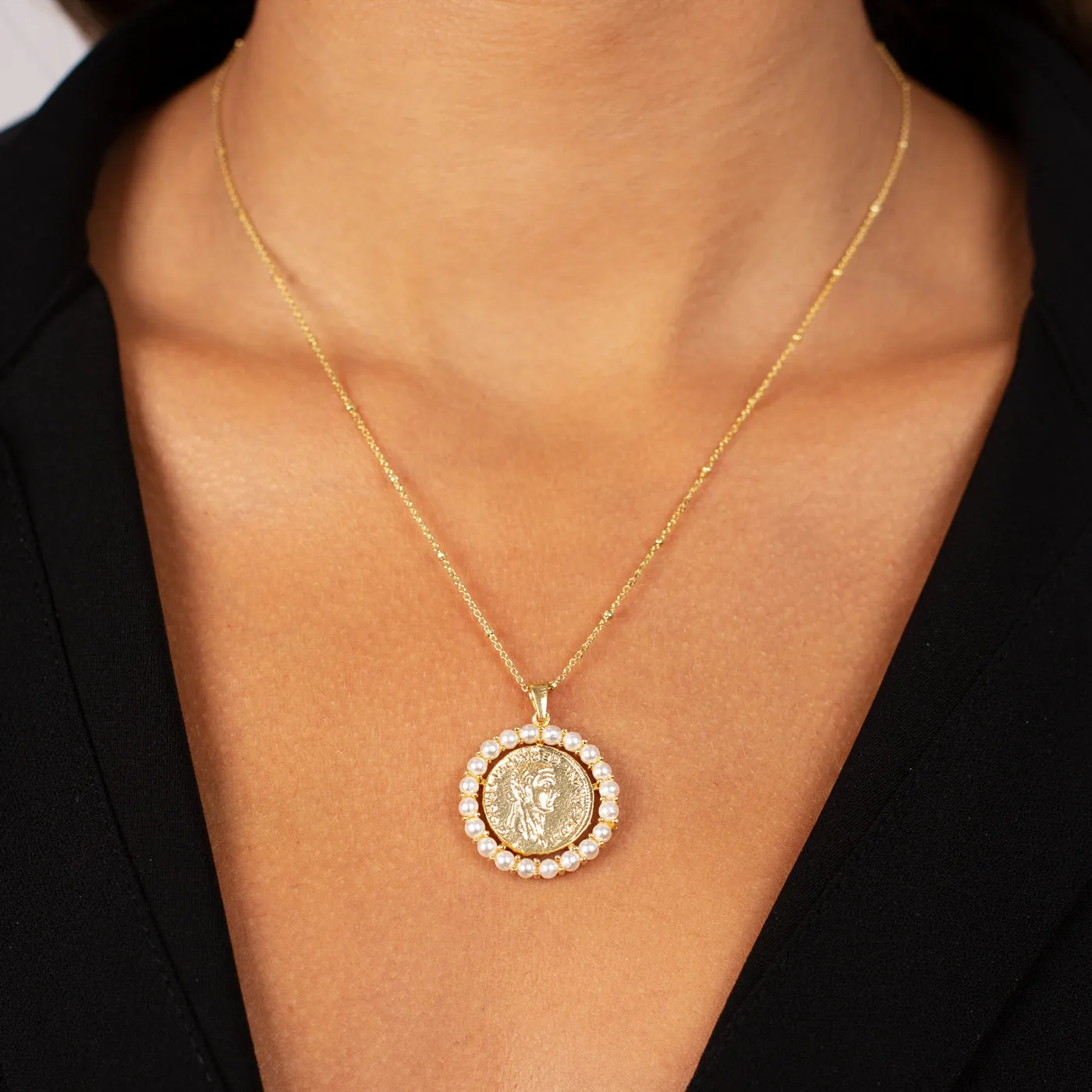 Pearl Coin Necklace