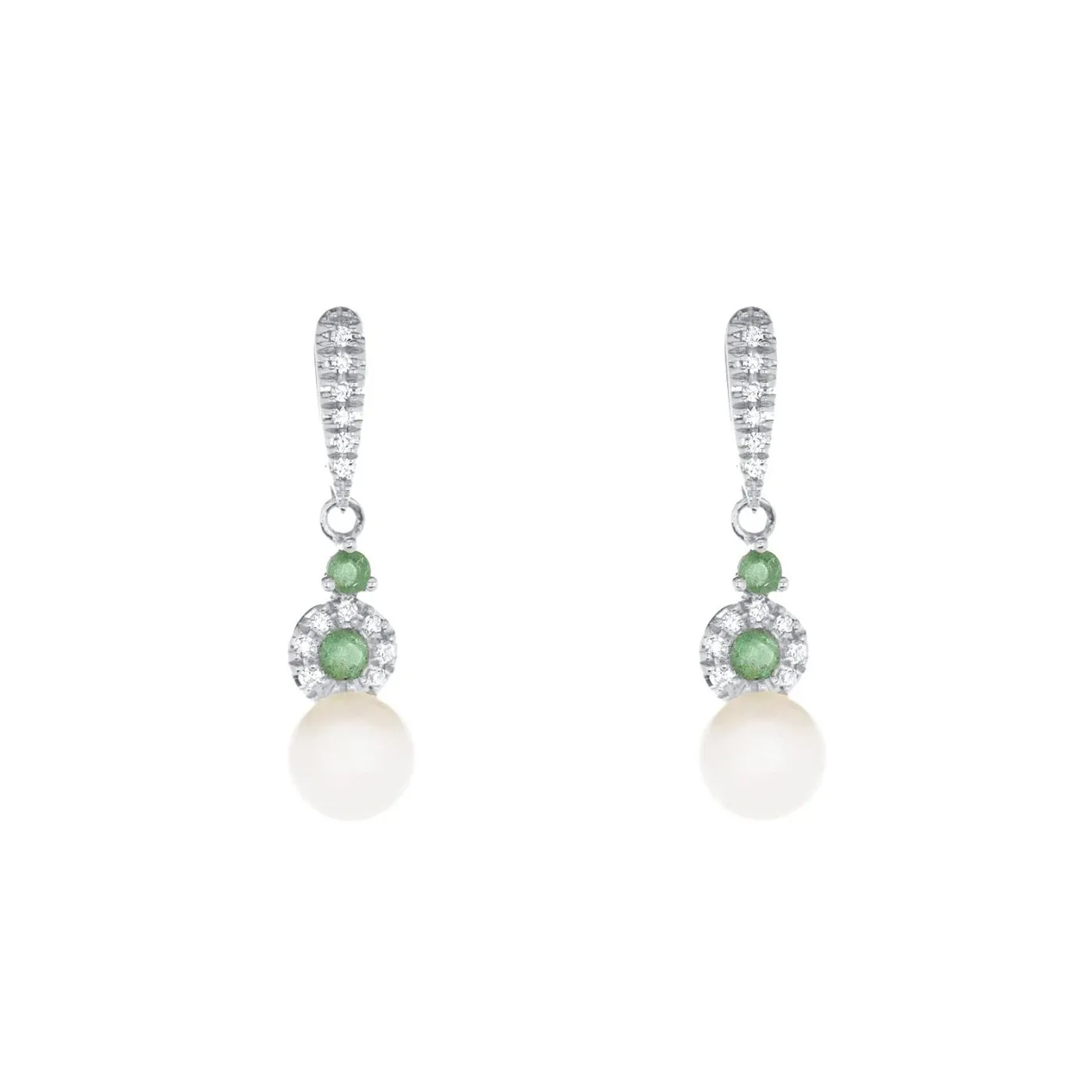 Pearl Love Emerald and Pearl Earrings