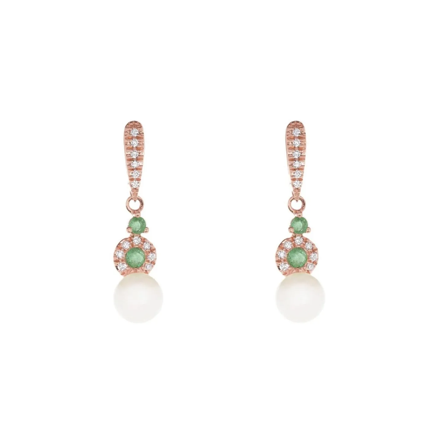 Pearl Love Emerald and Pearl Earrings