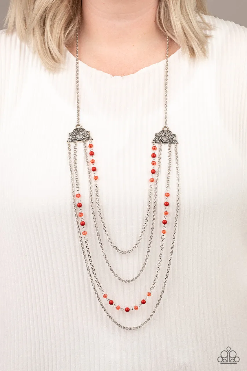 Pharaoh Finesse Red Paparazzi Necklace