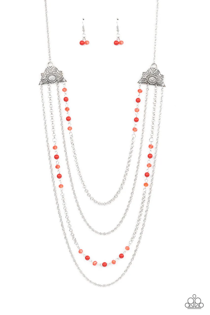 Pharaoh Finesse Red Paparazzi Necklace