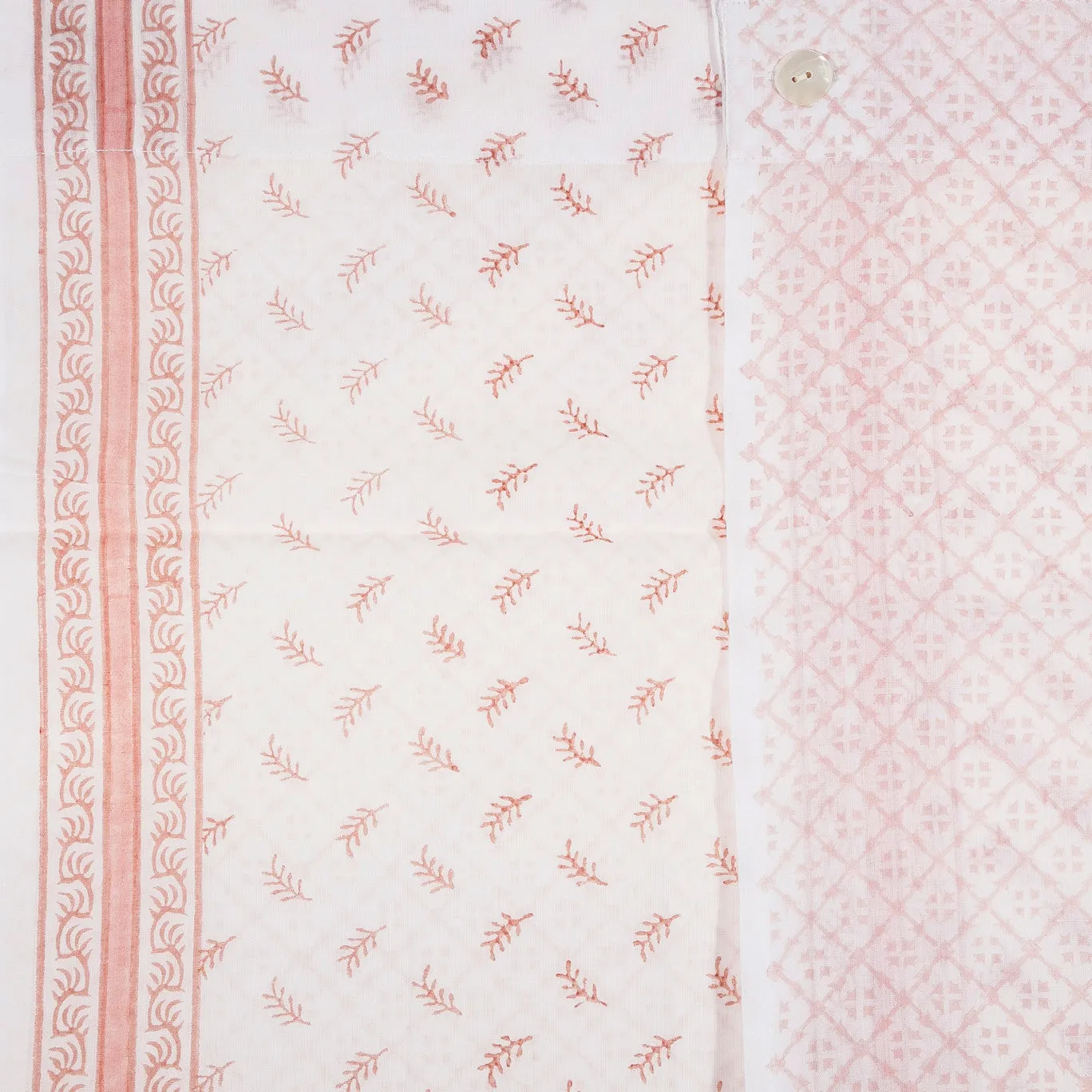 Pia Feather Hand Block Printed Voile Curtain