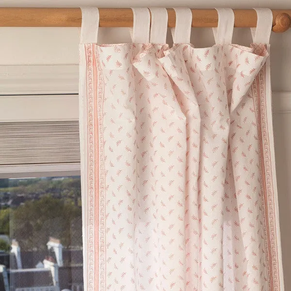 Pia Feather Hand Block Printed Voile Curtain