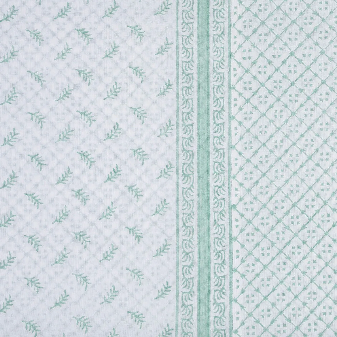 Pia Feather Hand Block Printed Voile Curtain