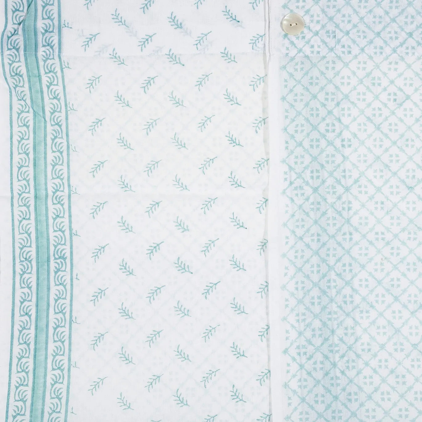 Pia Feather Hand Block Printed Voile Curtain