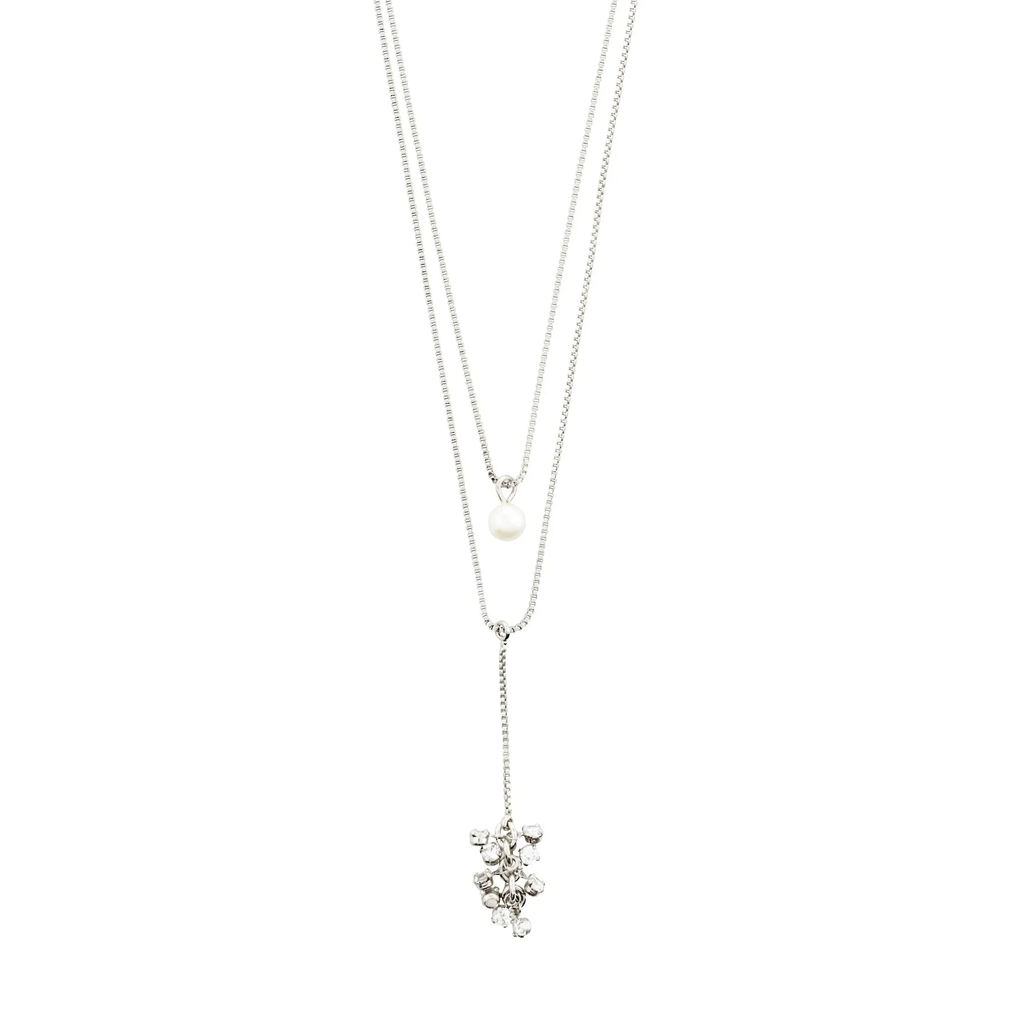 Pilgrim Jolene Crystal/Pearl Silver Necklace