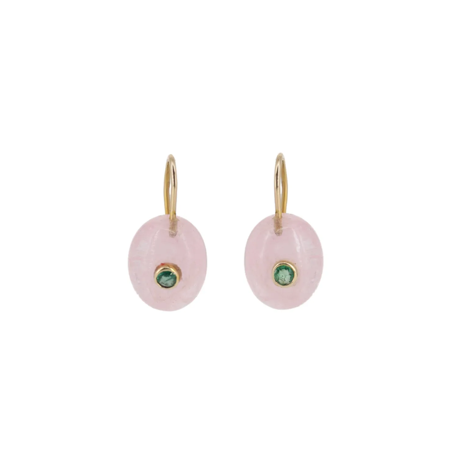 Pink Morganite Emerald Drop Earrings