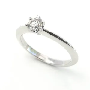 Platinum & 0.36ct Round Brilliant Cut GIA Diamond Solitaire Engagement Ring