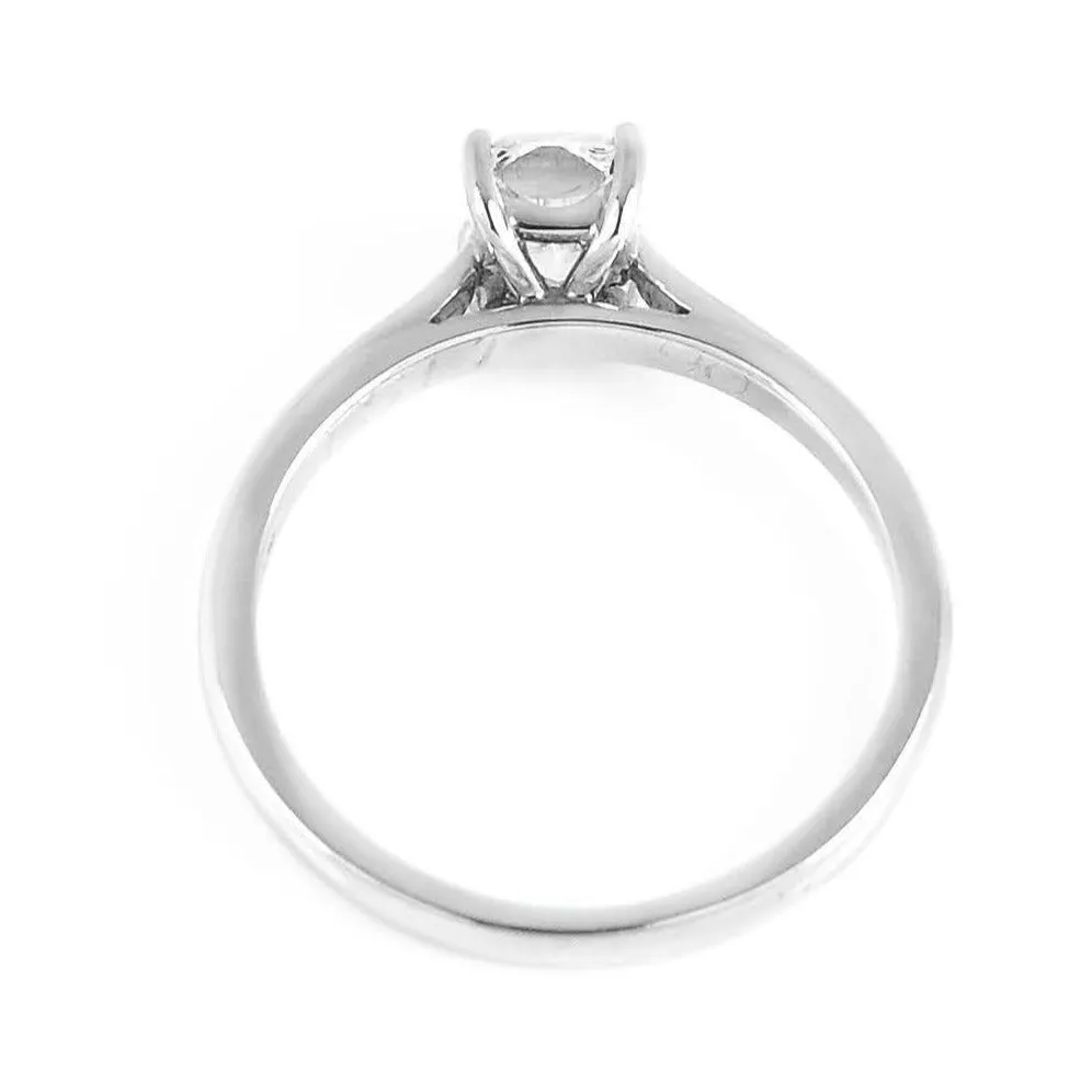 Platinum & 0.90ct Cushion Cut GIA Diamond Solitaire Engagement Ring