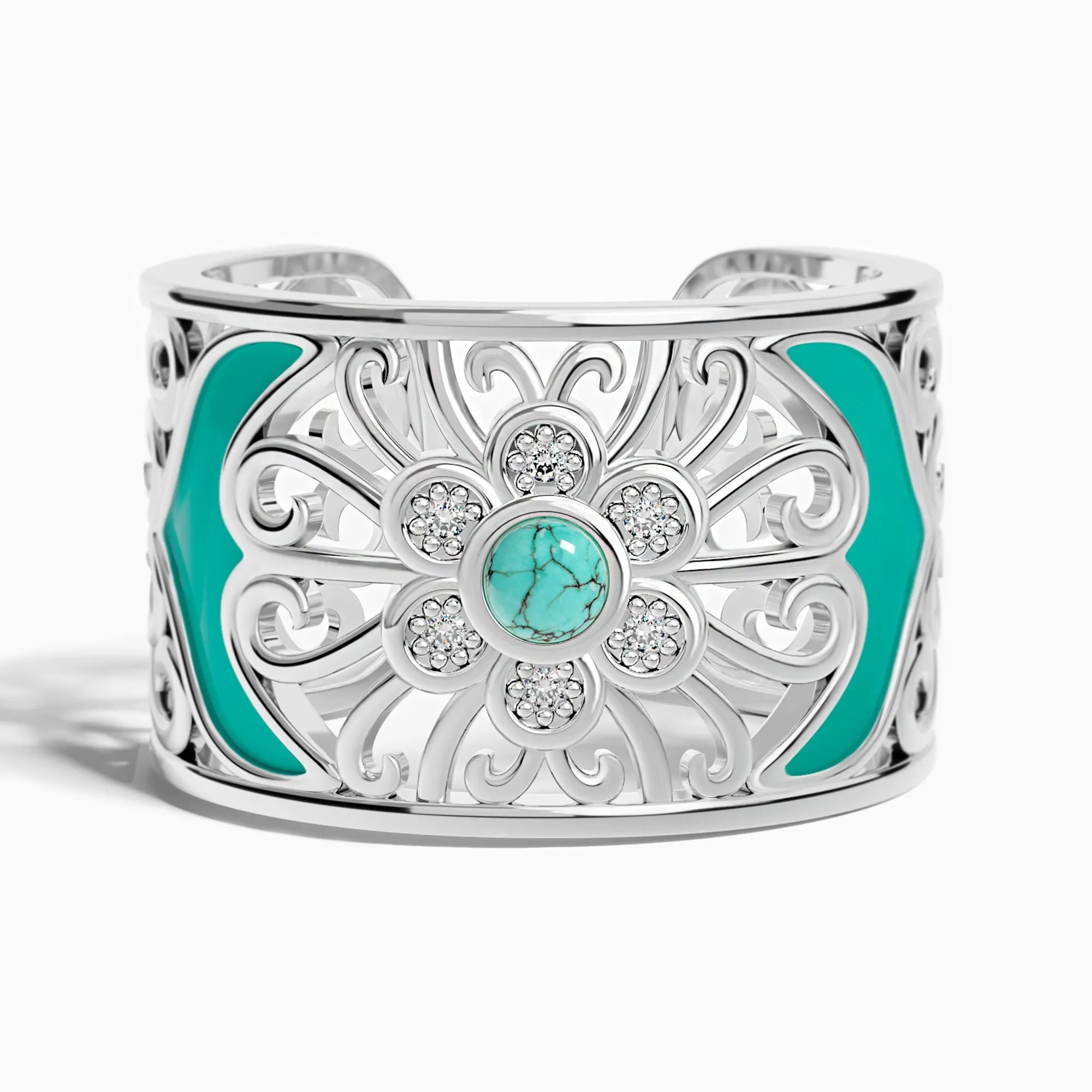 Prairie Flower Cuff Ring - Turquoise