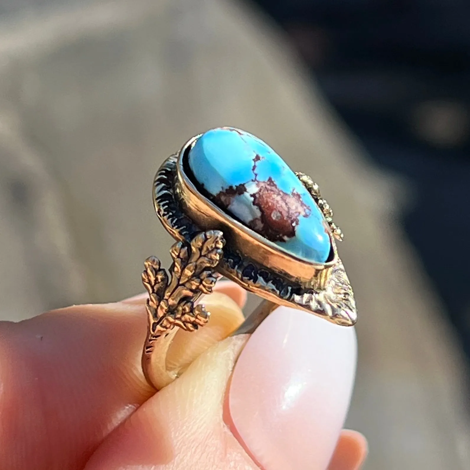 PRE-ORDER FOR AMY- 14k Gold Lavender Turquoise Ring- Sz 7.5