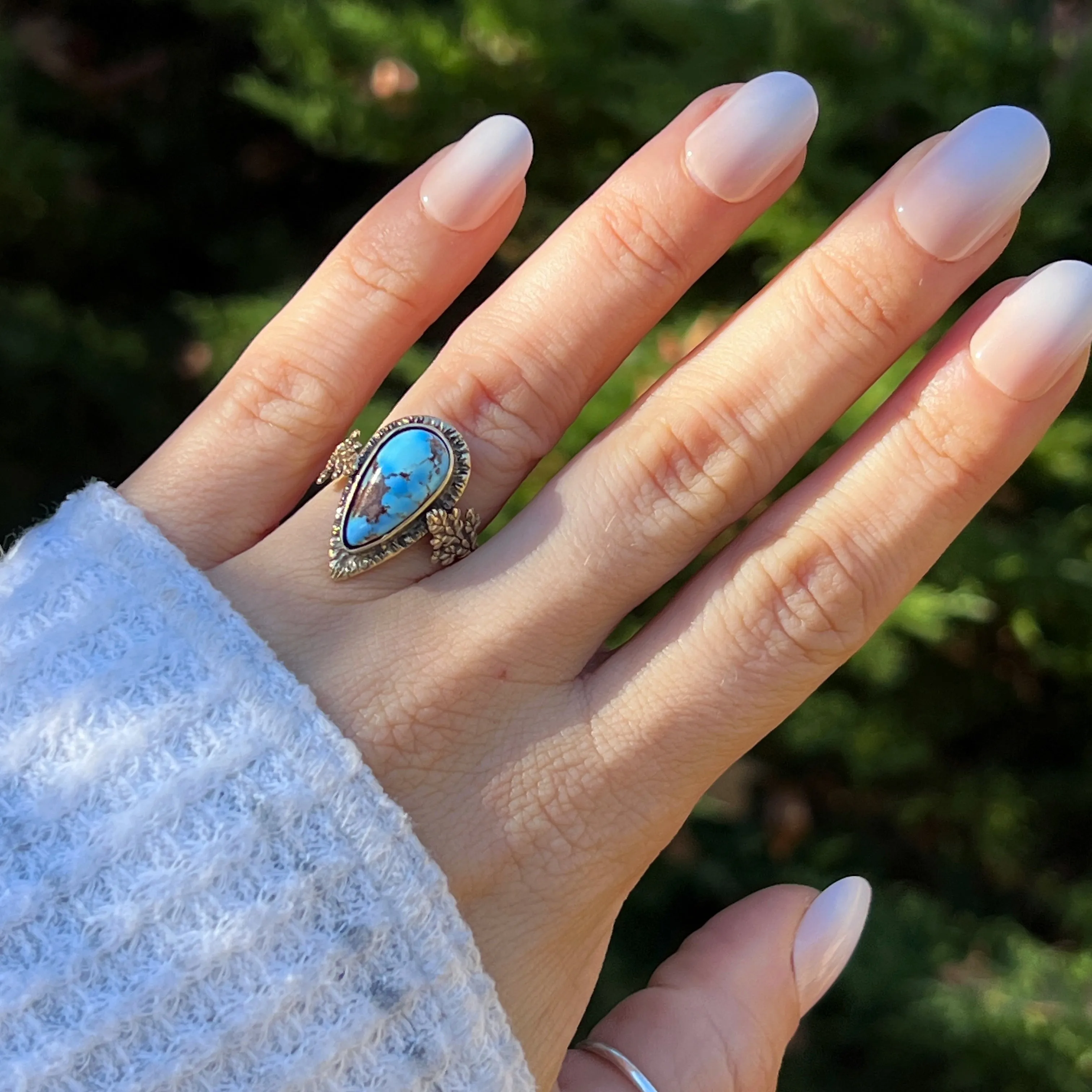 PRE-ORDER FOR AMY- 14k Gold Lavender Turquoise Ring- Sz 7.5
