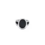 Pure 925 Silver Ring - Oval-Shaped Black Onyx Ring