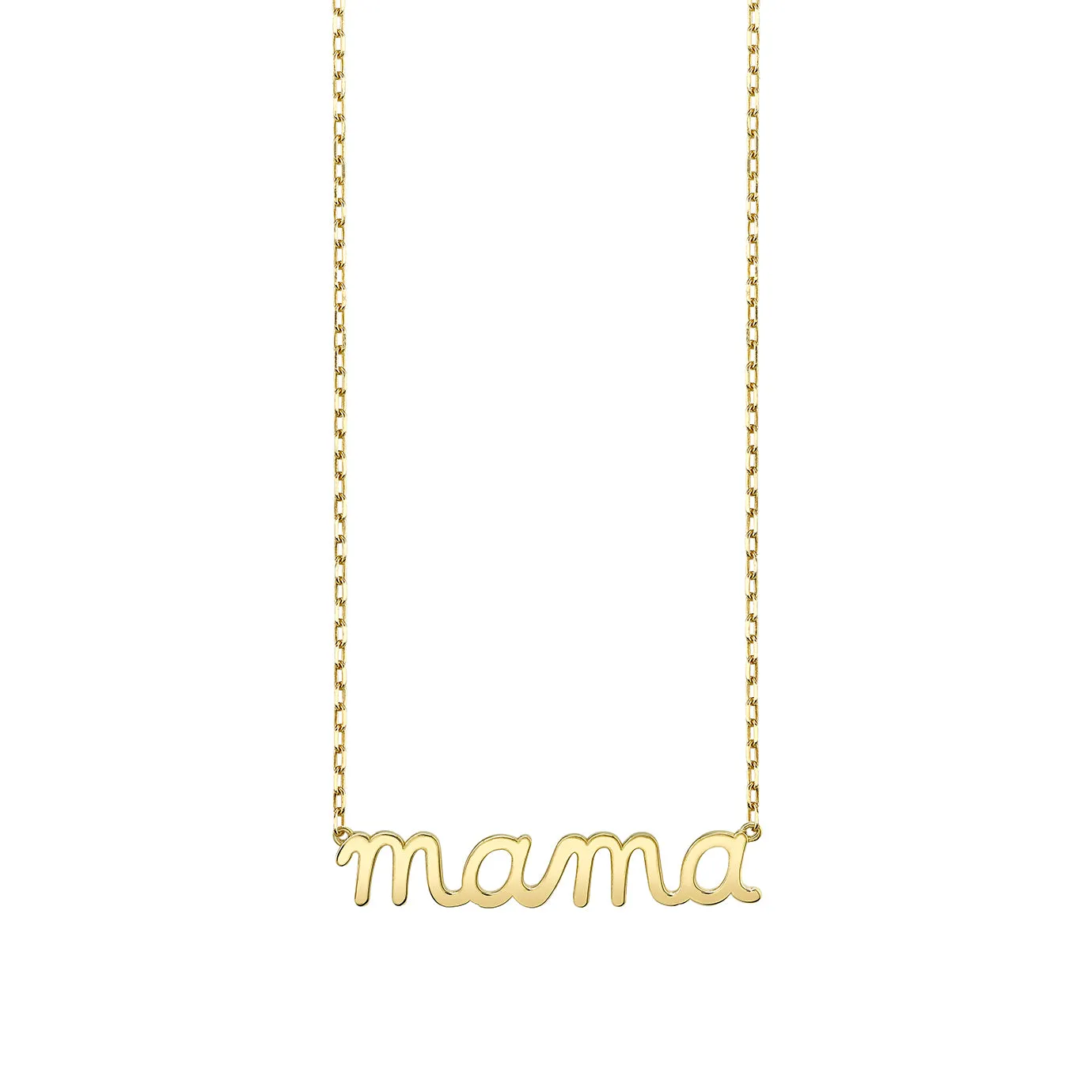 Pure Gold Mama Script Necklace