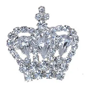 "Diamond" Crown Silver Plated Brooch